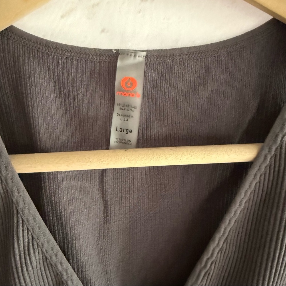 Gray Ribbed Bodysuit - Picture 3 of 3